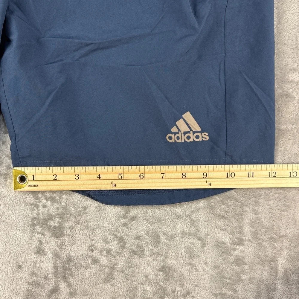 Adidas Shorts Mens L Climalite Running Navy Blue Reflective EUC